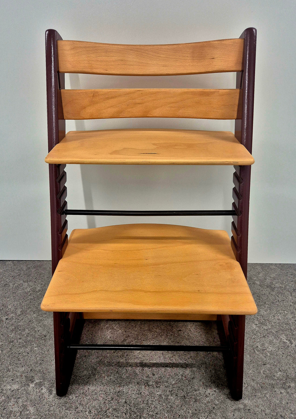 Originele Refurbished Tripp Trapp - Klassiek Naturel / Burgundy