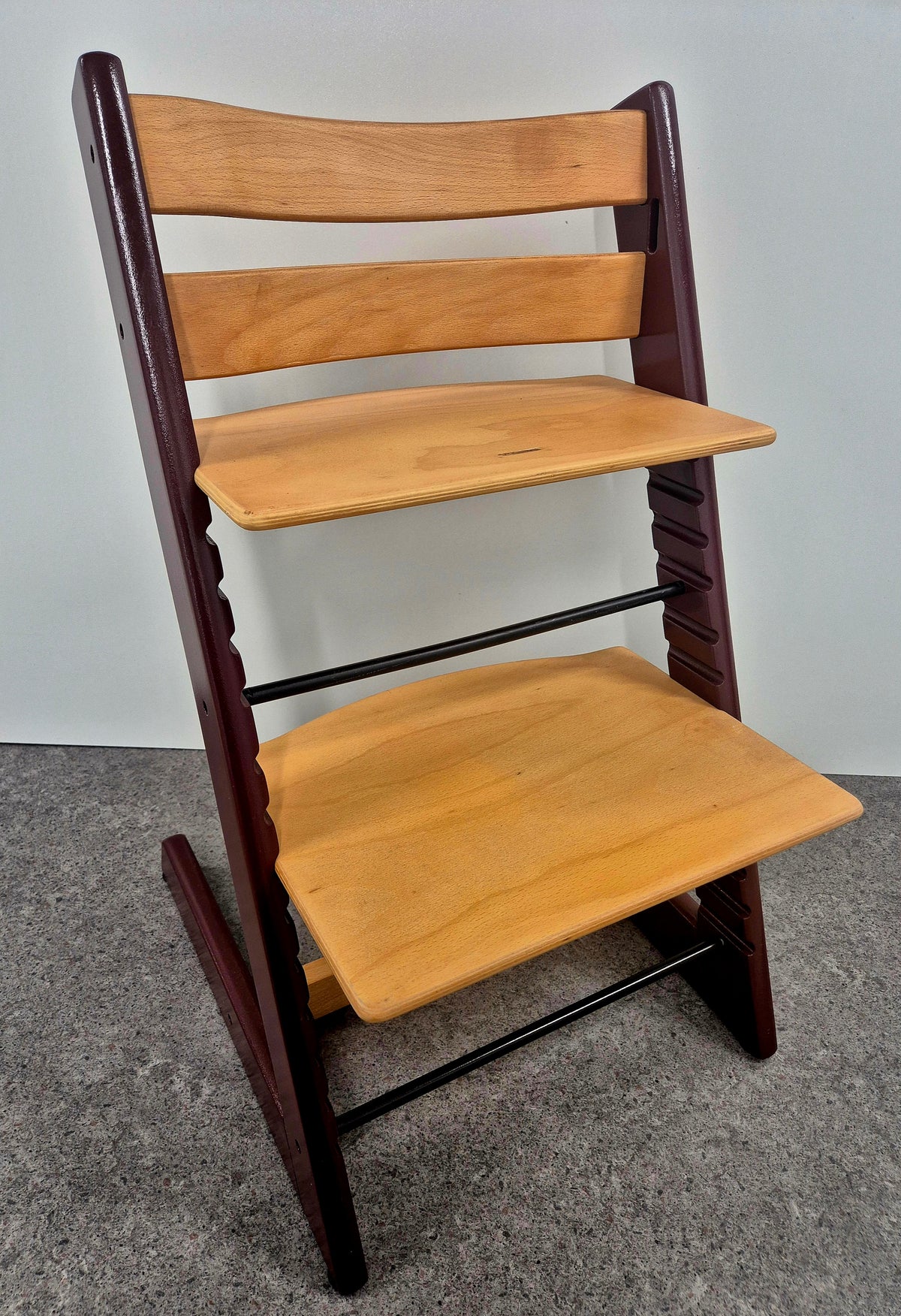 Originele Refurbished Tripp Trapp - Klassiek Naturel / Burgundy