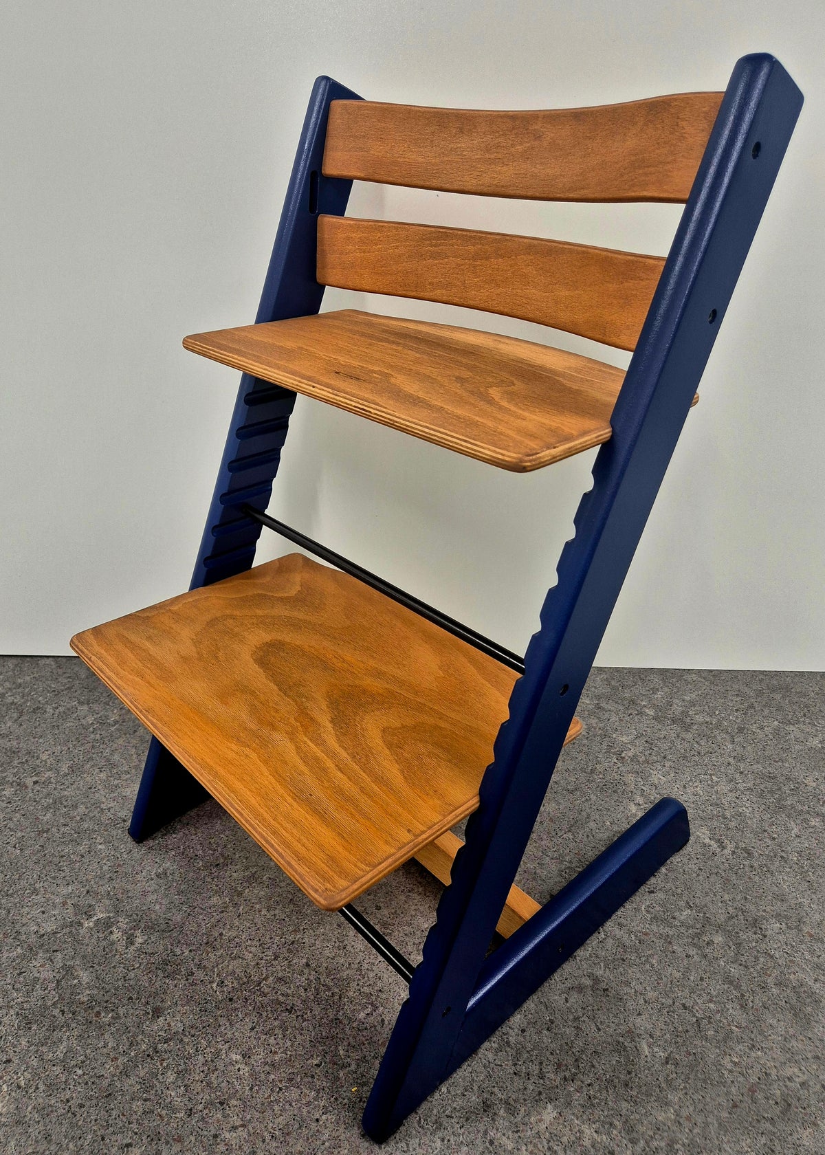 riginele Refurbished Tripp Trapp - Klassiek Naturel / Donkerblauw
