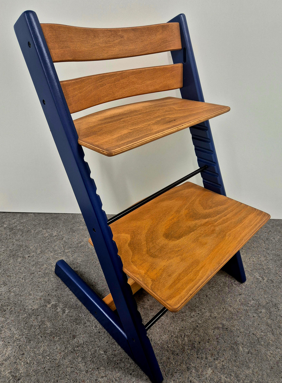 riginele Refurbished Tripp Trapp - Klassiek Naturel / Donkerblauw