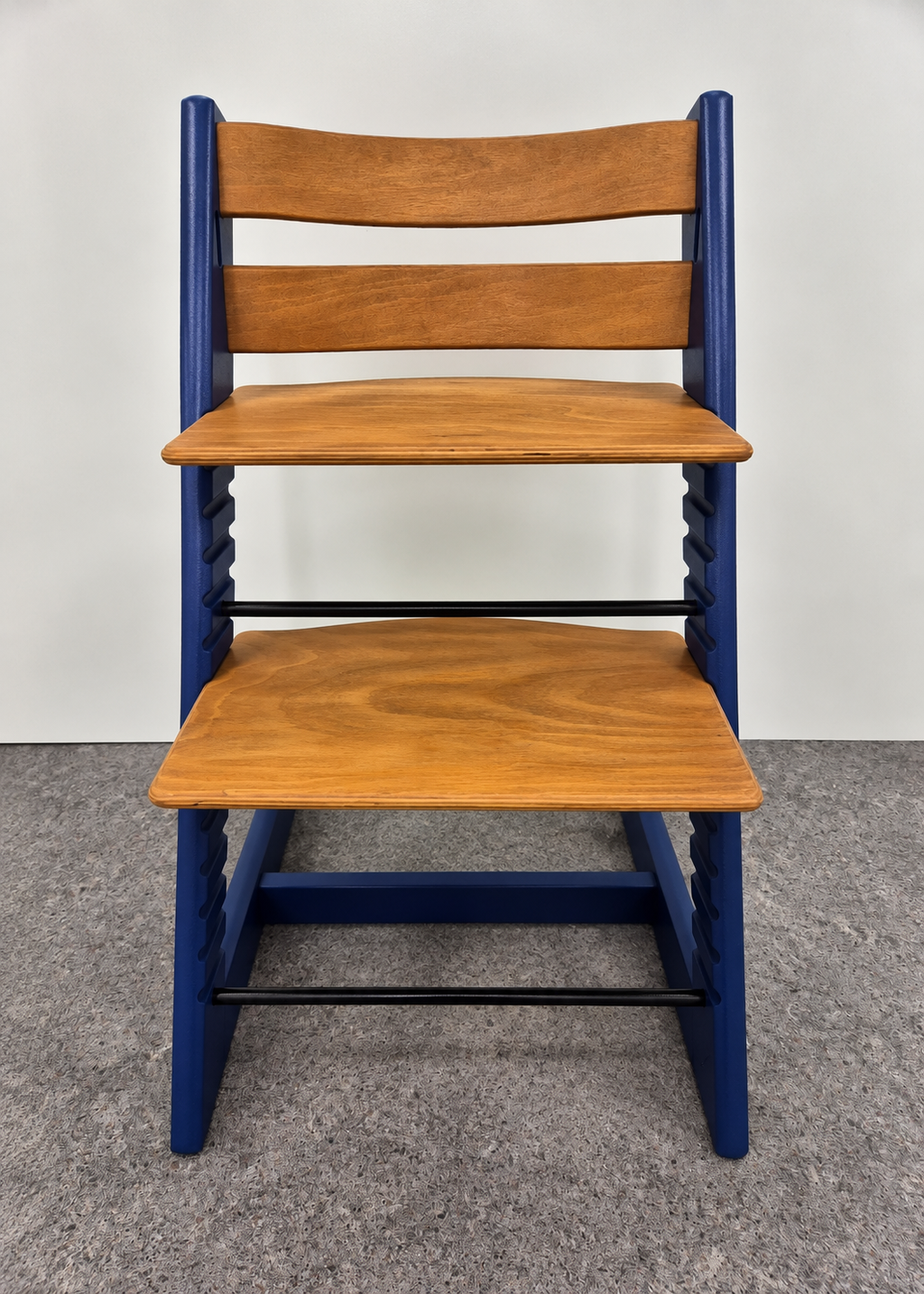 riginele Refurbished Tripp Trapp - Klassiek Naturel / Donkerblauw