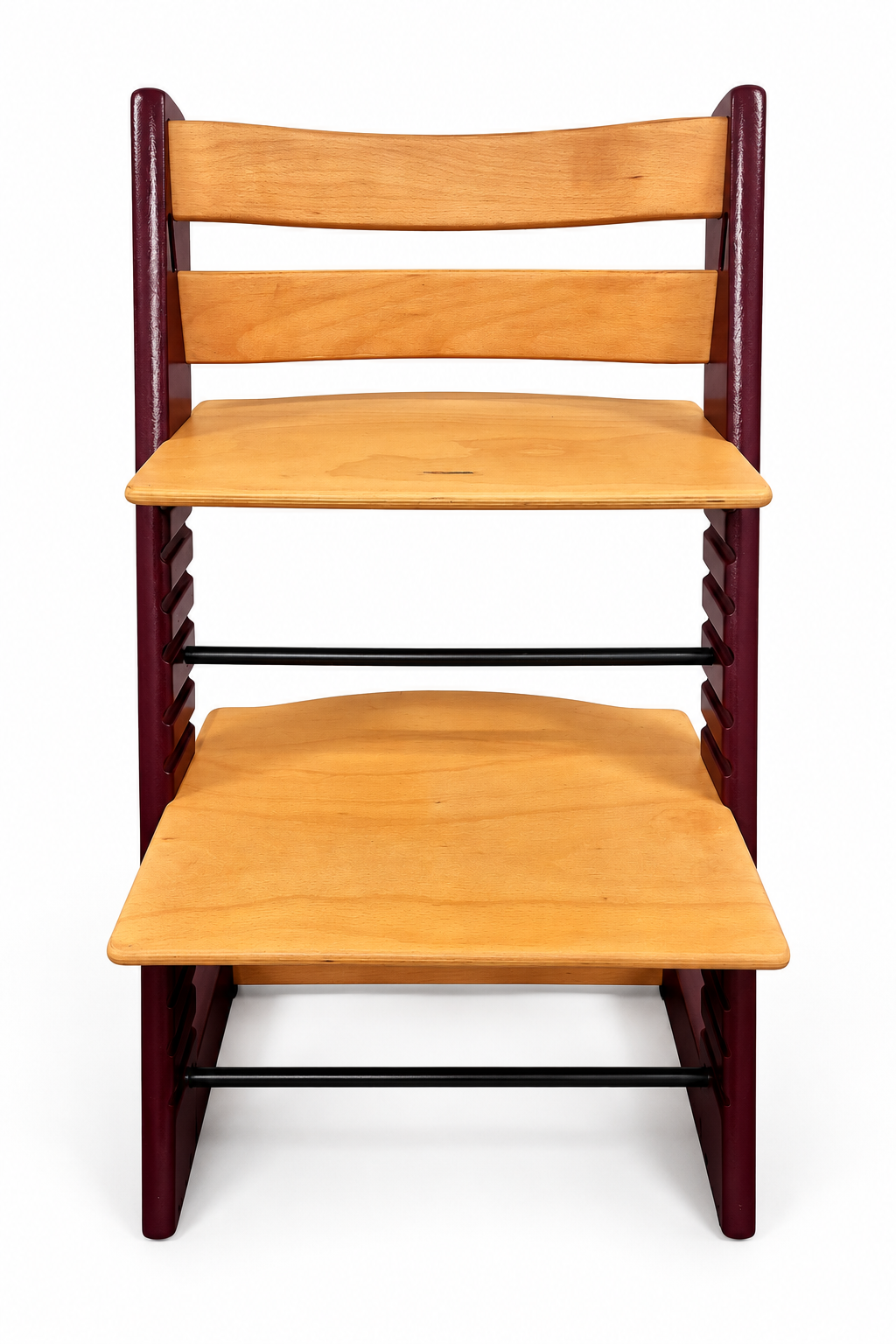 Originele Refurbished Tripp Trapp - Klassiek Naturel / Burgundy