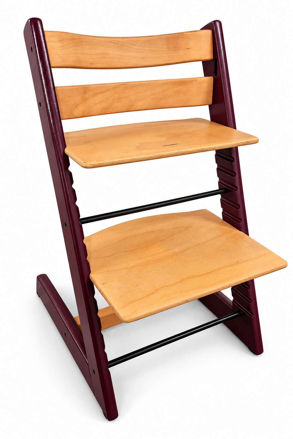 Originele Refurbished Tripp Trapp - Klassiek Naturel / Burgundy