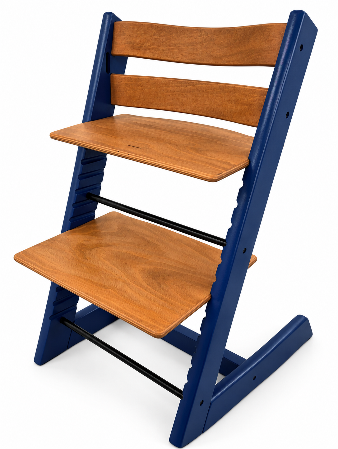 riginele Refurbished Tripp Trapp - Klassiek Naturel / Donkerblauw